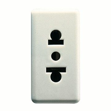 [PTG229.00271] GEWISS GW20212, Euro-american Standard Socket Outlet 250/125V Ac, 2P+E 15A, 1 Module, System White