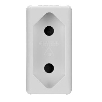 [PTG229.00275] GEWISS GW20320, Israeli Standard Socket Outlet 250V Ac, 2P 10A, 1 Module, System  White