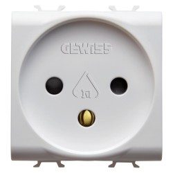[PTG229.00290] GEWISS GW10281AB, Israeli Standard Socket, Outlet 250V Ac, 2P+16A, 2 Modules, Glossy White, Antibacterial, Chorusmart
