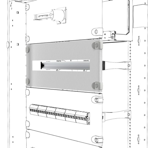 [PTG016.00151] GEWISS GWD3302, PANOU FEREASTRĂ, CU ȘINĂ DIN, QDX, 24 MODULE, 600X200MM