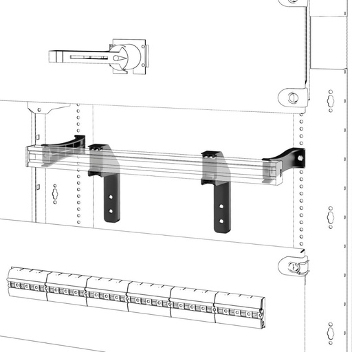[PTG016.00212] GEWISS GWD3314, PERECHE DE CONSOLE DE MONTARE PE ȘINĂ DIN, QDX, PENTRU STRUCTURĂ P=300MM, PENTRU MSX/D/M/C 160-250