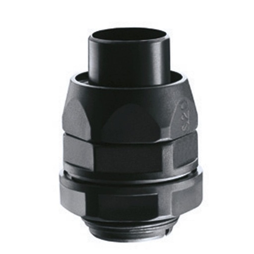 [PTG035.00083] GEWISS DX54525, Straight Revolving Coupling Device Pg Pitch, Rdpg, IP54, Sheath Ø 25mm, Pg Pitch 29, Black Ral 9005