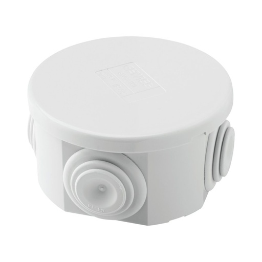 [PTG018.00017] GEWISS GW44052, Cutie de joncțiune cu capac simplu, IP44, Dimensiuni interne ø 80x40, Pereți cu presetupe, GWT 960ºC, Gri RAL 7035