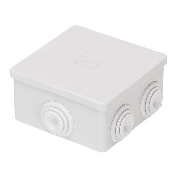[PTG018.00018] GEWISS GW44053, Cutie de joncțiune cu capac simplu, IP44, Dimensiuni interne 80x80x40, Pereți cu presetupe, GWT 960ºC, Gri RAL 7035