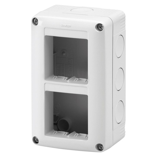 [PTG018.00146] GEWISS GW27021, Protected Enclosure for System Devices, Vertical Multiple, 4 Gang, Module 2x2, Ral 7035 Grey, IP40