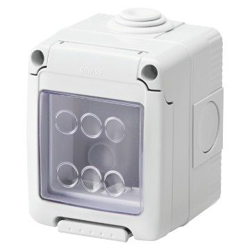 [PTG018.00151] GEWISS GW27042, Watertight Enclosure for System Devices, 2 Gang, Grey Ral 7035, IP55