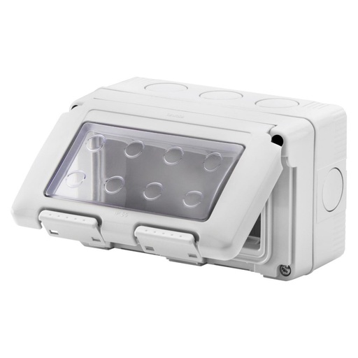 [PTG018.00153] GEWISS GW27044, Watertight Enclosure for System Devices, 4 Gang, Grey Ral 7035, IP55