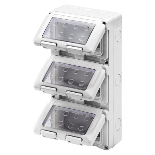 [PTG018.00155] GEWISS GW27052, Watertight Enclosure for System Devices, Vertical, 12 Gang, Module 4x3, Grey Ral 7035, IP55