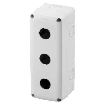 [PTG018.00164] GEWISS GW27103, Carcasă simplă pentru butoane de comandă, Comenzi și indicatoare, 3 circuite, Diametru 22 mm, Capac gri RAL 7035, IP66