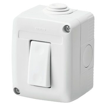 [PTG018.00200] GEWISS GW27805, Protected Enclosure Complete with System Devices, with Push Button 1P No, 10 A, IP40, Grey Ral 7035