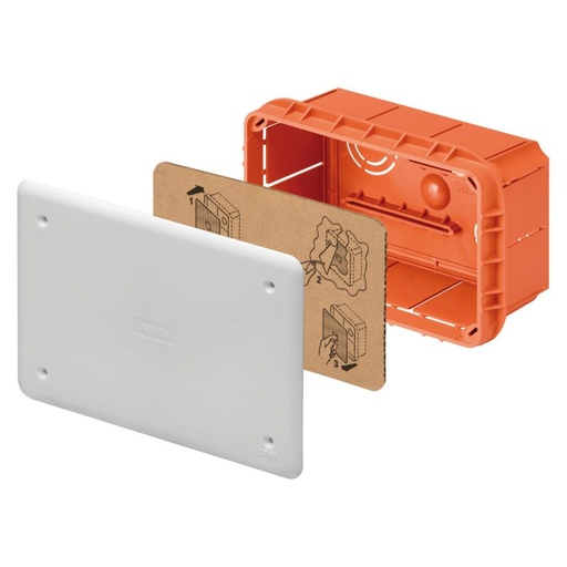 [PTG018.00210] GEWISS GW48004, Junction and Connection Box for Brick Walls, Dimensions 152x98x70, White Lid Ral9016