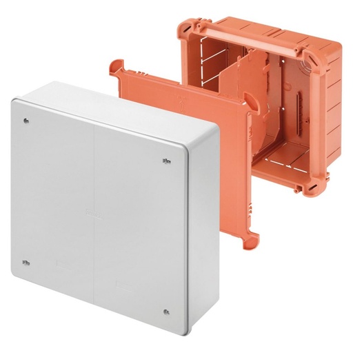 [PTG018.00220] GEWISS GW48227, Junction and Connection Box for Sidebyside Assembly for Uprights, Dimensions 260x260x121, Deep Plumbable Lid, Grey Ral7035