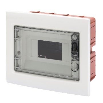 [PTG010.00029] GEWISS GW40604, Carcasă încastrată cu ușă transparentă fumurie 8 module IP40