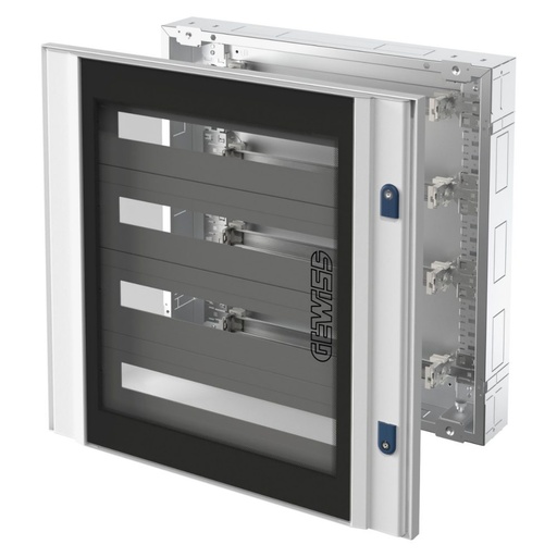 [PTG010.00162] GEWISS GW47082, Tablou de distribuție cvx 160i, Montare încastrată, 600x600x105, 96(24x4) module, IP40, Ușă de sticlă cu 2 încuietori, Gri RAL7035