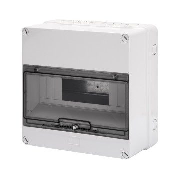 [PTG010.00230] GEWISS GW40005, Carcasă tablou montaj aparent, Pereți cu centre de perforare, Pre-aranjate pentru regleta de borne, 12 module, IP55