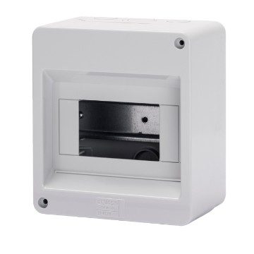 [PTG010.00235] GEWISS GW40024, Enclosure Prearranged FPR Terminal Block, with Door, Walls with Perforation Center, 6 Modules, IP40