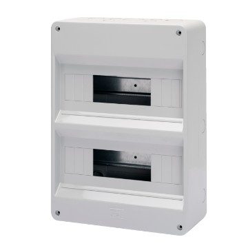 [PTG010.00238] GEWISS GW40030, Carcasă tablou montaj aparent pre-aranjat, Fără ușă, Pereți cu perforație centru, 24+2 module, IP40