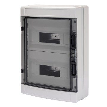 [PTG010.00274] GEWISS GW40104BD, Tablou de distribuție cu panouri cu fereastră și cadru extractibil, Cu regletă de borne n 2 x [(3x16)+(11x10)] e 2 x [(3x16)+(11x10)], (12x2) 24m IP65