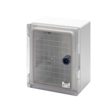 [PTG010.00296] GEWISS GW44819, Placă etanșă cu ușă transparentă prevăzută cu încuietoare, Gwplast 120, 236x316x135, IP55, Gri RAL 7035
