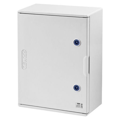 [PTG010.00377] GEWISS GW46004F, Polyester Enclosure with Blank Door Fitted with Lock, 405x650x200, IP66, Grey Ral 7035