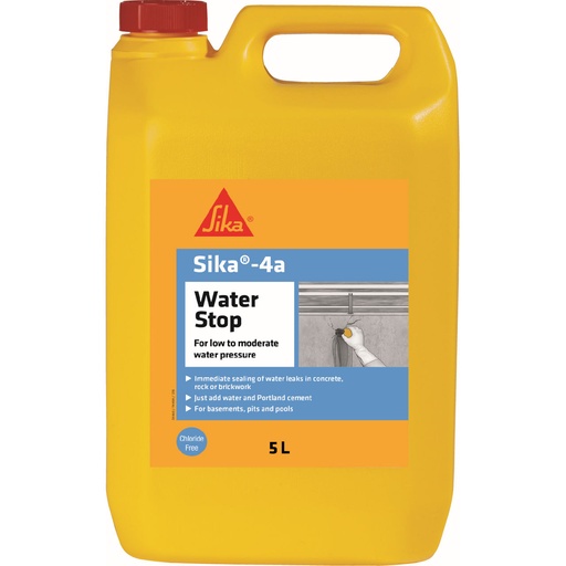 [PTG263.00003] Sika-4a, Rapid Setting Cement Additive for Leaks, 5 L