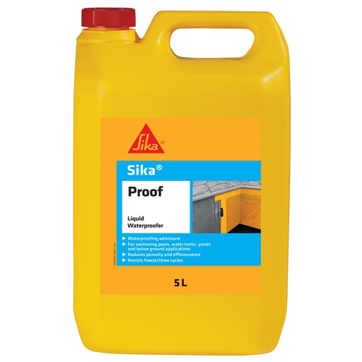 [PTG263.00120] Sika Proof, Aditiv lichid de impermeabilizare generala pentru mortare si betoane, 5 L