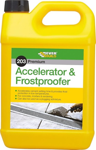 [PTG263.00129] EVERBUILD 203 Accelerator & Frostproofer, Chloride-Free Liquid Admixture for Accelerated Setting and Hardening