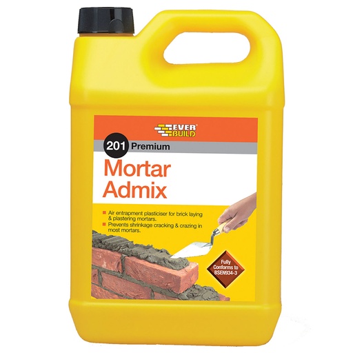 [PTG263.00143] EVERBUILD 201 Mortar Admix, Air Entraining Plasticiser for Brick-Laying & Plastering Mortars