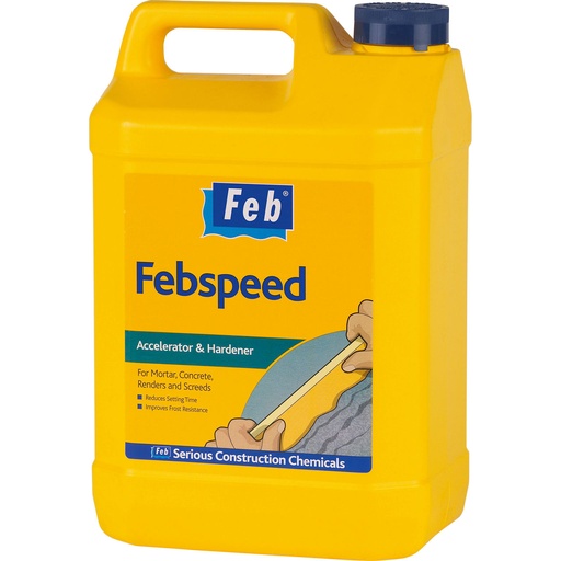 [PTG263.00146] Feb Febspeed, Liquid Accelerator & Hardener for Mortar, Renders, and Screeds, 5 L 
