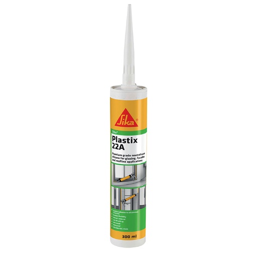 [PTG254.00003] Sika Plastix-22A Premium Grade, Neutral Cure Silicone for Glazing & Roofing, Interior & Exterior, 300 mL