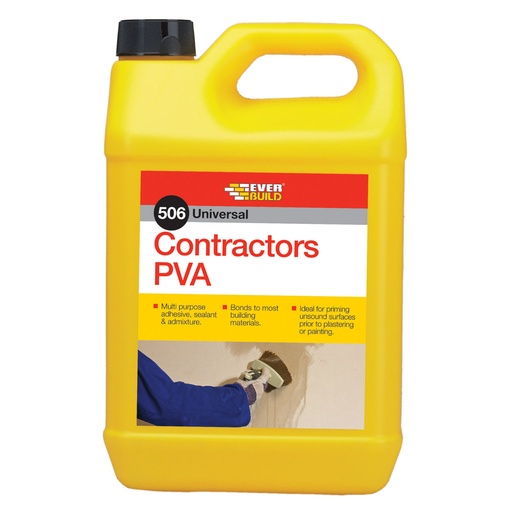 [PTG254.00280] EVERBUILD 506 Contractors PVA, Multi-Purpose Primer, Sealer & Cement Admixture, Interior, White