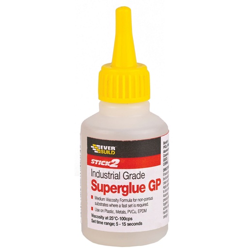 [PTG254.00311] EVERBUILD STICK2 Superglue GP, Medium Viscosity Adhesive for Non-Porous Surfaces, Interior, Transparent
