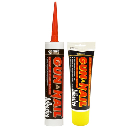 [PTG254.00340] EVERBUILD GUN A NAIL, Quick Grab High Strength Gap Filling Adhesive, Interior, White, 290 mL