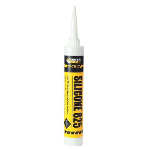 [PTG254.00360] EVERBUILD Tecnic Silicone 825, Low Modulus Neutral Cure Silicone Sealant, Interior & Exterior, 380 mL