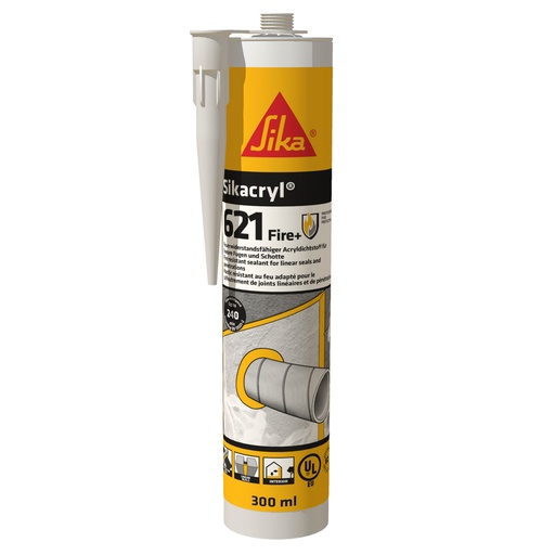 [PTG254.00379] Sikacryl-621 Fire+, Etansant acrilic rezistent la foc pentru penetrari, Interior, Alb, 300 ml