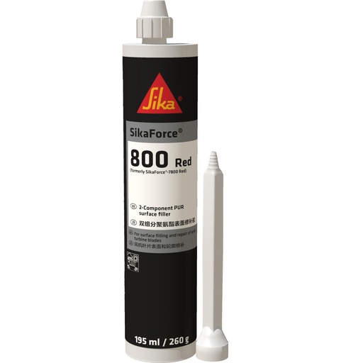 [PTG254.00683] SikaForce-800 Red, Fast Curing Filler for Blade Repair Profile & Surface, Exterior, Light Red