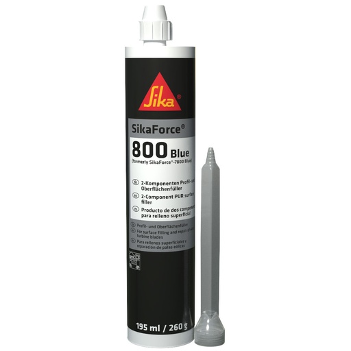 [PTG254.00686] SikaForce-800 Blue, Fast Curing Filler for Blade Repair Profile & Surface, Exterior, Light red, 195 mL