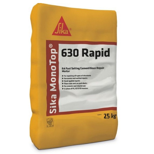 [PTG042.00014] Sika MonoTop-630 Rapid, Mortar de reparatii pe baza de ciment cu priza rapida, Interior si exterior, Pudra gri, 25 kg