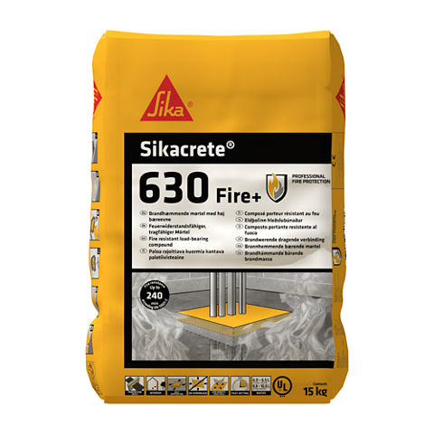 [PTG042.00041] Sikacrete-630 Fire+, Fire-resistant compound for structural gaps, Interior & Exterior, Light Grey Powder, 15 kg