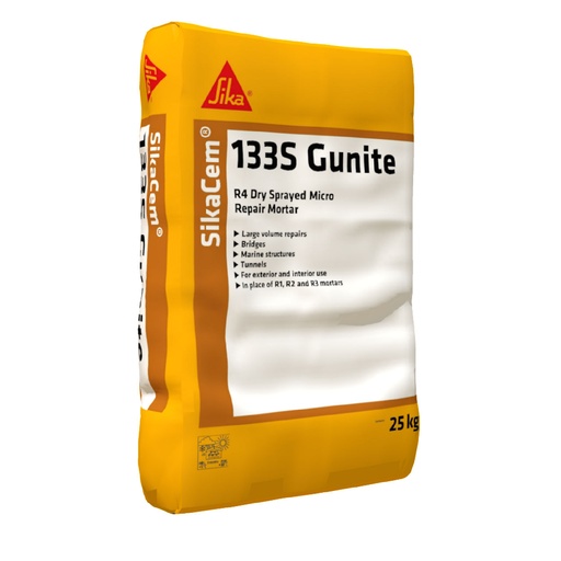 [PTG042.00053] SikaCem-133 S Gunite, Beton de reparatii aplicabil prin pulverizare pentru remedieri rapide, Interior si exterior, Pudra gri, 25 kg