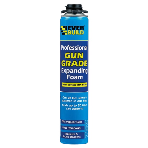[PTG039.00075] EVERBUILD Gun Grade Expanding Foam, quick setting polyurethane-based foam, Interior & Exterior, 750 ml