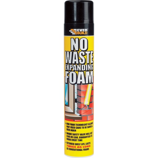 [PTG039.00076] EVERBUILD No Waste Expanding Foam, Reusable PU expanding foam, Interior & Exterior, 750 ml