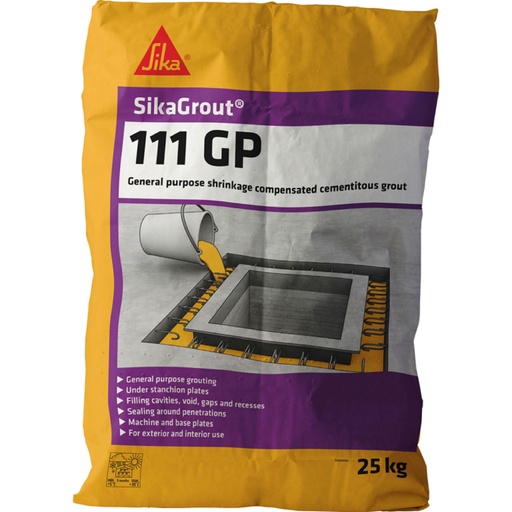 [PTG040.00015] SikaGrout-111 GP, Mortar de umplere cimentos de uz general, Interior si exterior, Gri, 25 kg