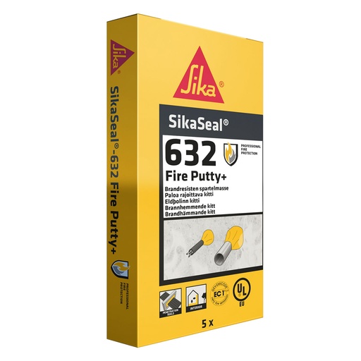 [PTG040.00052] SikaSeal-632 Fire Putty+, Chit rezistent la foc, Interior, Snururi rosii, 5 kg