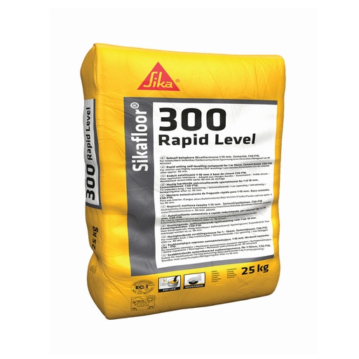 [PTG041.00022] Sikafloor-300 Rapid Level, Fast high-strength indoor self-leveller, Interior, Grey, 25 kg