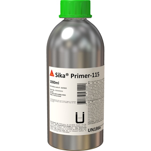 [PTG276.00003] Sika Primer-115, Transparent 1-Part Polyurethane Primer for General Use, Exterior, Clear liquid, 1000 mL