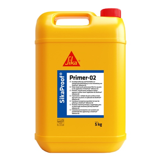 [PTG276.00080] SikaProof Primer-02, Amorsa pentru sistemele SikaProof Adhesive-02, Exterior, Rosu deschis, 5 kg