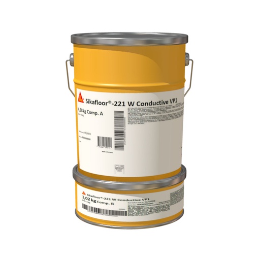 [PTG259.00139] Sikafloor-221 W Conductive, Amorsa epoxidica conductiva pe baza de apa pentru pardoseli ESD, Interior, Negru, 6 Kg