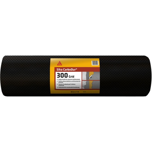 [PTG262.00001] Sika CarboDur-300 Grid, Plasa din fibra de carbon pentru mortare armate textil, Interior si exterior, Negru, 1 m x 50 m