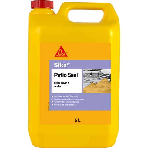 [PTG257.00009] Sika Patio Seal, Water-Based Paving Sealer & Enhancer, Exterior, White emulsion, Clear, 5 L